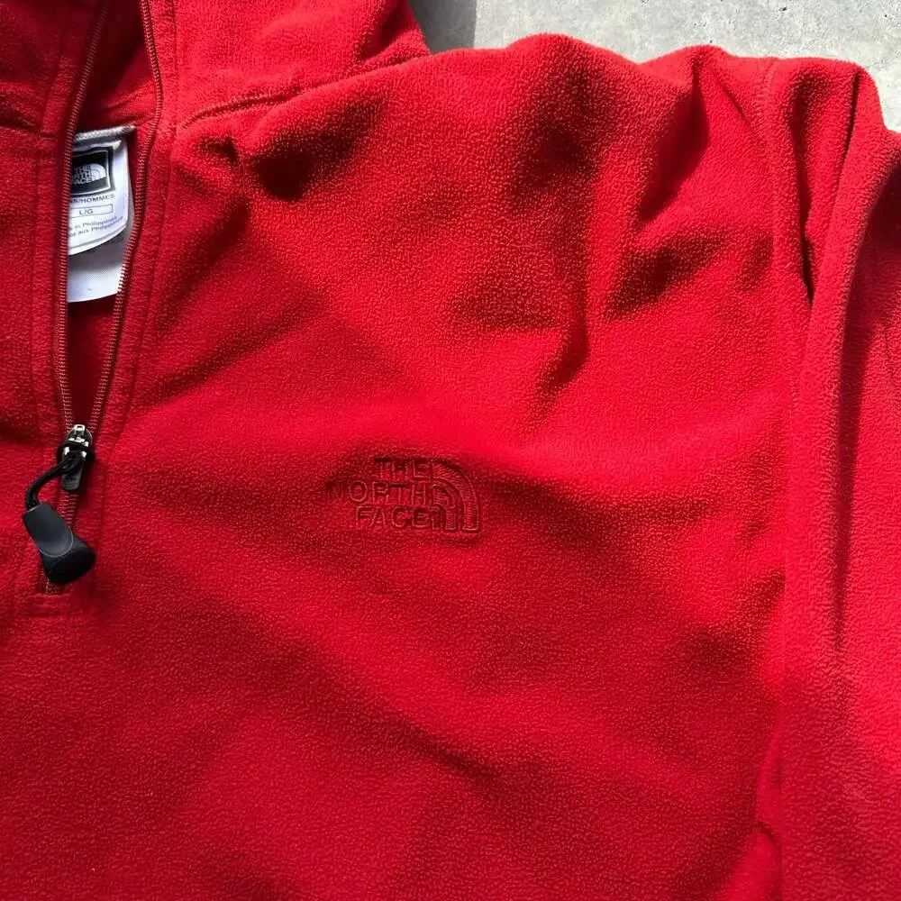 The North Face TKA 100 Red Fleece 1/4 Zip Pullover